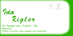 ida rigler business card